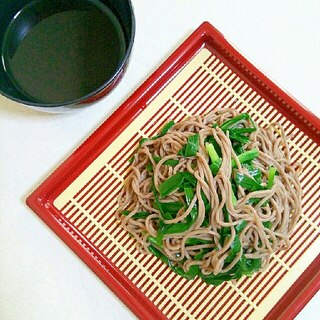 薬味なくても美味しい☆栃木☆ざるニラ蕎麦